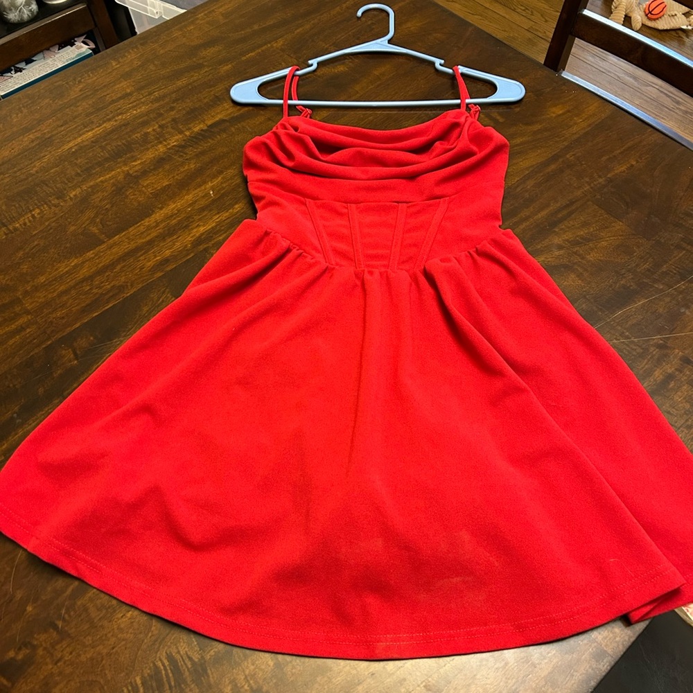 SHEIN mod Vibrant Red Dress